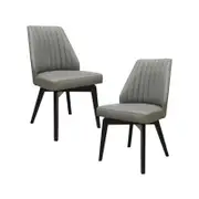 Shelby Set of 2 Dining Chair Genuine Leather Solid Rubber Wood Frame