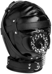 Leather head hood mask,Full Covered Hood Mask,Fancy Dress Costume for Adult Cosplay/Party