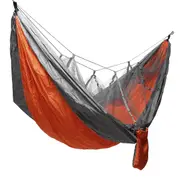 Camping Mosquito Nets Hammocks, Ultralight Camping Hammock Beach Swing Bed Hammock for the Outdoors Backpacking Survival or Travel Orange+grey