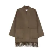 [The Dynamis Studio] The Dynamis Studio Fringed Patch-pocket Coat 38 IT BROWN