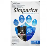Simparica 10.1-20kg Medium Dog Tick & Flea Chewable Treatment 6 Pack