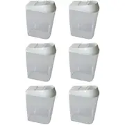 6x Homeleisure Store & Pour Plastic 1.5L Container Kitchen/Pantry Clear/White