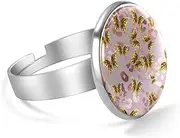 [FVQL] Adjustable Ring for Girls, Butterflies Leopard Texture Abstract
