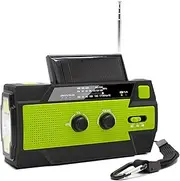 RAYWE Portable AM/FM&NOAA Radio Outdoor Solar Emergency Hand Crank Radio Reading Light Motion Sensor Light with LED Flashlight SOS Alarm 4000mAh Battery USB Output