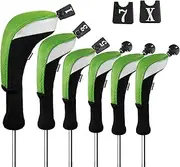 Andux Golf Club Head Cover Set Long Neck (3 Hybrid Cover + 3 Wood Cover)