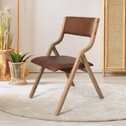 1 Set of 2 Levede Vintage Foldable Dining Chairs - Brown