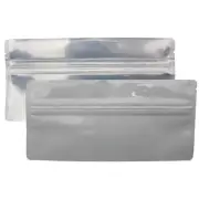 5.5" x 1.75" Barrier Bags #1 White Mylar Pre Roll Rx Pill Clear Front Reseala...