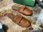 NIB Alicegana Womens Light Brown Slip-on Mule Flats Size 38 ALGNWBT002