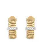 Alberto Milani 18K Yellow Gold Via Mercanti Tubogas Diamond Hoop Earrings