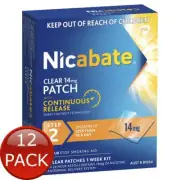 12 x Nicabate Clr Patch 14Mg Step 2 7Pk