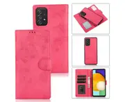 Detachable Wallet Phone Case for Easy Portability (Rose Red), Flip Case for Samsung Galaxy A52 4G/5G