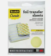 Scotch FOIL TRANSFER Sheets Set of 10 Gold & Silver Sealed~Quick Ship! NIP
