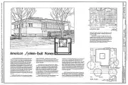 Frank Lloyd Wright, single story house plans, narrow lot, Prairie Style home