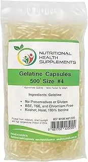 500 Size 4 Empty Clear Gelatin Capsules Kosher Halal Pill Gelatine Gel Caps