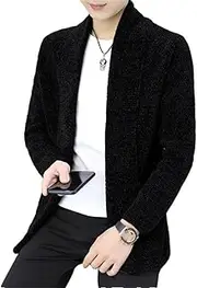 [Generic] Men's Winter Casual Knitted Cardigan Sweater Youth Solid Color Sweater Cardigan Coat Top