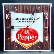 Dr. Pepper Lighted Soda Advertising Clock Free Shipping