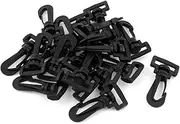 uxcell Plastic Bag Strap Swivel Rotary Snap Hooks Buckle 20mm 20pcs Black