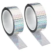 2pcs 35mmx50m Prism Tape Holographic Reflective Adhesive Craft Decor,Silver