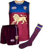 Brisbane Lions Junior Youths Kids AFL Auskick Playing Pack Jumper Guernsey Jersey Shorts Socks