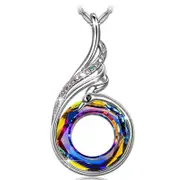 Nevenka Womens Colorful Phoenix Pendant Necklace-Purple Yellow