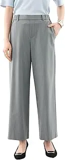 [A/C DESIGN BY ALPHA CUBIC] AC 354098 Women's Bi-Alpha Cubic Wooly Semi-Wide Pants, L Grey, 64