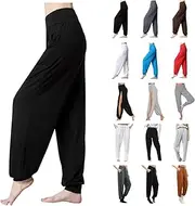 [Generic] Yoga Harem Pants for Women 2025 Trendy High Waist Loose Fit Palazzo Pants Comfy Workout Athletic Joggers Sweatpants
