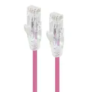 Alogic 1m Pink Ultra Slim Cat6 Network Cable UTP 28awgSeries Alpha Patch Cables - C6S-01PNK