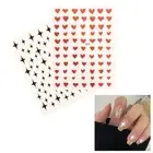 1Pcs Love Heart Designs 3D Nail Sticker Valentines's Day Black Red Decals Na _we
