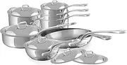 [Mauviel] M'Cook 5-Ply Polished Stainless Steel 14-Piece Cookware Set With Cast Stainless Steel Handles, Made In France