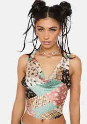 Make Or Break Patchwork Crop Top