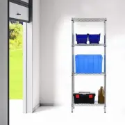 Modular Wire Storage Shelf 350 x 350 x 1800mm Steel Shelving in Chrome