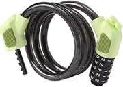 Qianly Portable Bike Lock with 5 Digit Code for Mountain Biking Security, Green