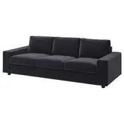 VIMLE 3-seat sofa-bed, with wide armrests/Djuparp dark grey
