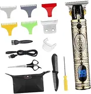 1Set Rechargeable Professional Men Hair Trimmer Beard Edger with Comfortable Non Slip Design for Travel and Quick Hair Cutting