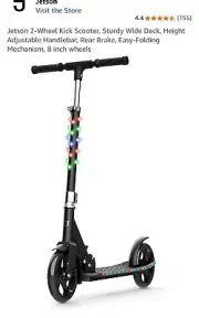 Jetson Kids Kick Scooter Adjustable LED Lights Folding Beginner Blue Jupiter