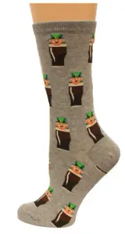 Hotsox Womens Leprechauns Socks, Grey, 1 Pair, Womens Shoe 4-10