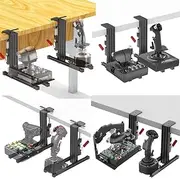 Universal Hotas Desk Mount for Turtle Beach Flightstick/Thrustmaster Warthog 10C&Throttle/Winwing Orion 1&2/VPC T-50CM3 Virpil/T.16000M FCS/TCA Officer Pack Airbus/VKB Gunfighter MK.lll/Logitech X52/X55/X56/VPC WarBRD
