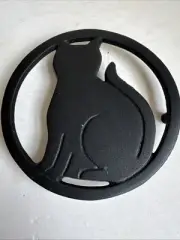 Metal Black Cat Silhouette Shaped Trivet Footed Cast Iron Decorative Kitchen（36）