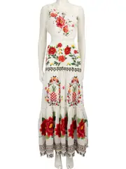 Embroidered Carmina Floral Maxi Dress