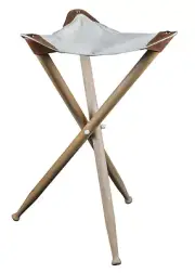 Brown Portable Tripod Stool Camping Seat Hunters Fishing Wood Folding Chair New