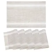 Table Mats Set of 6, PVC Place Mats, Washable Heat-Resistant Placemats (White)