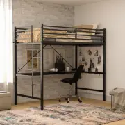Roseto FFIF27149 Tibold Twin Steel Bunk Bed Frame - Black
