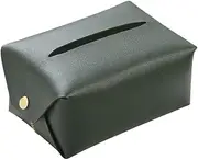 Green Leather Tissue Box Holder Rectangular Tissue Box Cover Dispenser for Car, Home, Bathroom, Bedroom, Office, Night Stands, Desks and Tables