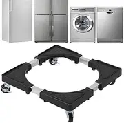 LinaLife Adjustable Washing Machine Base Fridge Undercarriage Stand Bracket 23" Multi-functional Movable Furniture Dolly Roller Mobile Base 4 Swivel Wheels for Drier, refrigerator stand