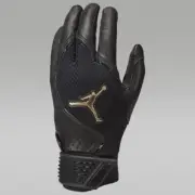 Jordan Adult XL Fly Elite Baseball Batting Gloves Black Gold J1004384 075 NEW