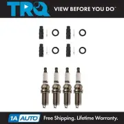 TRQ Ignition Coil Boots & Iridium Spark Plug Kit Set for Mitsubishi