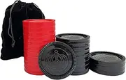 SEETOOOGAMES 24 Pieces 3 Inches Jumbo Checker Pieces Replacement Set - 12 Red, 12 Black - Family Game for All Ages