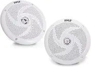 Pyle Marine Speakers - 6.5 Inch 2 Way Waterproof and Weather Resistant Outdoor Audio Stereo Sound System with 240 Watt Power and Low Profile Slim Style - 1 Pair - PLMRS6W (White)