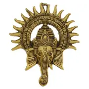 Lord Ganesha with Sun Decorative Metal Wall Hanging Figurine 20cm x 2.5cm x 24cm