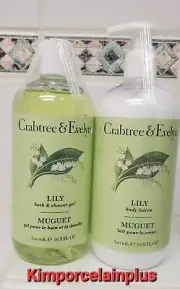 Crabtree & Evelyn LILY - MUGUEY Body Lotion & Bath & Shower Gel Set NEW